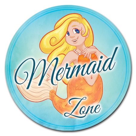 Mermaid Zone Circle Rigid Plastic Sign